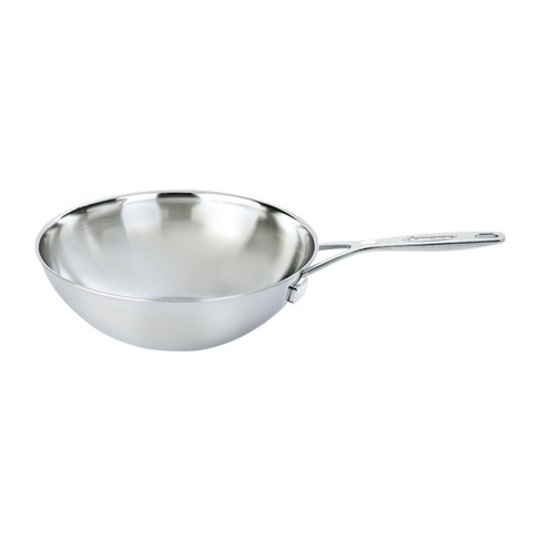 Lexi Home Tri-Ply 5 qt. Stainless Steel Nonstick Wok with Glass Lid