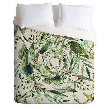 Marta Barragan Camarasa Nature in Circles Comforter & Sham Set Green - Deny Designs