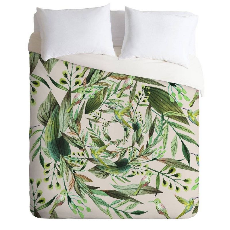Marta Barragan Camarasa Nature in Circles Comforter & Sham Set Green - Deny Designs, 1 of 8
