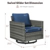 Outdoor Patio Swivel Chair Glider Chair with Removable Cushions for Porch - 2 of 4