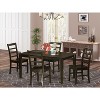 HomeStock 5-Piece Rectangle Cappuccino Finish Solid Wood Top Dining Table with 4-Chairs - 2 of 4