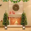 Costway 4 FT Pre-Lit Potted Christmas Tree Artificial Entrance Decor with 3 Lighting Modes - 3 of 4