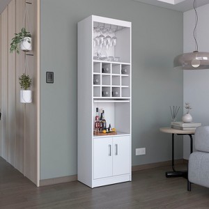 Gulches 71-Inch Modern Bar Cabinet with Wine Rack & Glass Holder - 1 of 4
