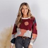 Women's Abstract Round Neck Long Sleeve Knit Sweater - Cupshe - 3 of 4