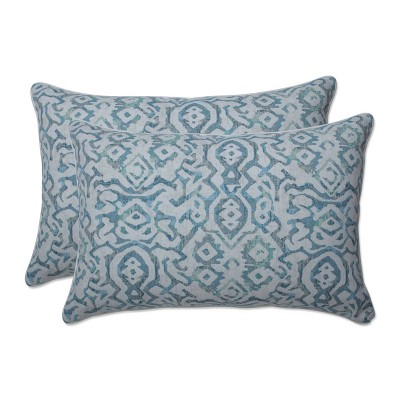 2pc Outdoor/Indoor Oversized Rectangular Throw Pillow Set Dobran Harbor Mist Blue - Pillow Perfect