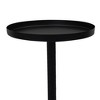 The Urban Port 12" Side End Table Vintage Sleek Pillar Base Round Tray Top Matte Black - 4 of 4