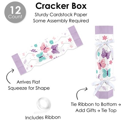 Beautiful Butterfly Floral DIY Cracker Boxes with Satin Ribbon