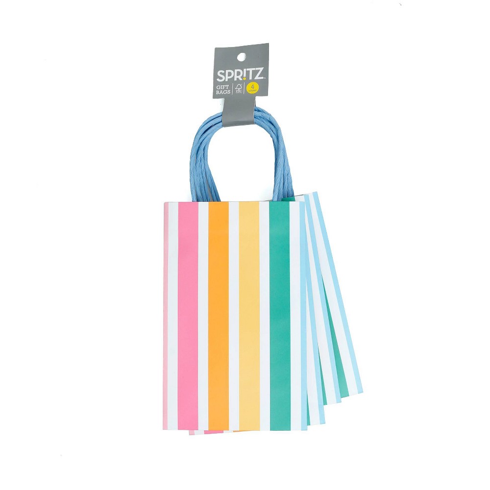 Jr. Tote Gift Bags Striped - Spritz™( 24 pcs )