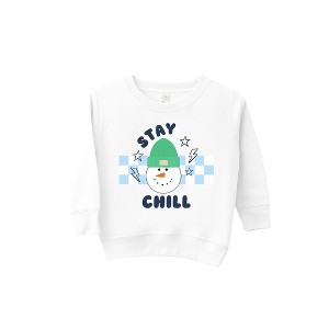 The Juniper Shop Stay Chill Checkered Toddler Graphic Sweatshirt - 1 of 2