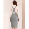 Allegra K Women's Pencil High Waist Adjustable Strap Split Back Bodycon Suspender Skirts - 3 of 4