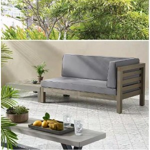 NicBex Modern Outdoor Patio Sofa Set, Left-Arm Loveseat & Coffee Table with Water-Resistant Cushions, Wood Corner Bench, Outdoor Sofa - 1 of 4