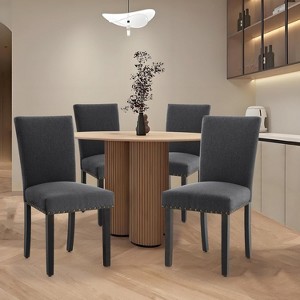 Upholstered Dining Chairs, Fabric Parsons Dining Room Chair with Nailhead Trim and Sturdy Wood Legs Modern - 1 of 4