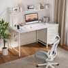 Itopfox White Computer Desk with Hutch & Drawers - Modern Office Desk with Storage Drawers and Power Outlets, Study Writing Desk for Bedroom Home - 2 of 4