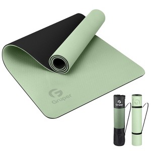 Gruper Non Slip Eco Friendly Yoga Mat with Carrying Strap for Women Fitness Exercise Pilates and Home Workouts - 1 of 4