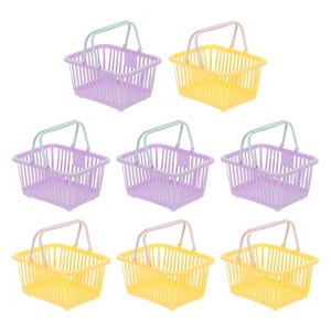 Unique Bargains Plastic Grocery Shopping Toy Storage Mini Decorative Baskets 6.3" x 3.5" x 5.1" 8 Pcs - 1 of 4