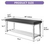 Entryway Shoe Bench with Cushioned Seat & Storage for 5-6 Pairs of Shoes Shoe Rack with Roman Style Legs Gray - 2 of 4