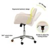 FurnitureR Home Office Chair, Mid Back Velvet Vanity Desk Chairs with Rolling Wheels, Adjustable Chair for Living Room, Bedroom, Studying, Blush - 4 of 4