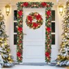 6FT Pre-Lit Christmas Garland with 20 LED Lights, Red & Gold Ornaments, Bows, Battery Operated for Indoor/Outdoor - 3 of 4