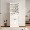 Shoe Storage Cabinet for Entryway, Slim Shoe Cabinet with 3 Flip Doors, 2 Drawers and Hanger, Freestanding Shoe Rack Organizer - image 3 of 4