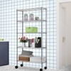 SEVOBAL Utility Storage Shelves Multi Layer Chrome Iron Shelf with Smooth Wheels for Home and Shop Organization, Chrome, 35.82"*14.17"*6.49" - 4 of 4
