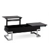 Vynxaria Sleek Modern Coffee Table - Black High Gloss & Chrome, Lift Top (Half Lift & Half Gliding Lid), Two Spacious Inner Storage Compartments - 3 of 4