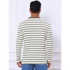 INSPIRE CHIC Men's Casual Long Sleeve Contrasting Colors Striped Henley T-Shirts - 3 of 4