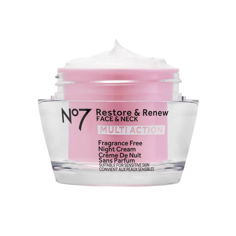 No7 Restore &#38; Renew Face &#38; Neck Multi Action Fragrance Free Night Cream - 1.69 fl oz, 6 of 9