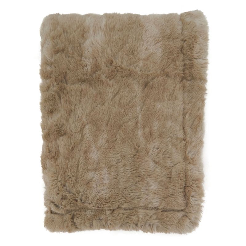 Saro Lifestyle Faux Mink Fur Throw Blanket, 1 of 5