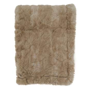 Saro Lifestyle Faux Mink Fur Throw Blanket