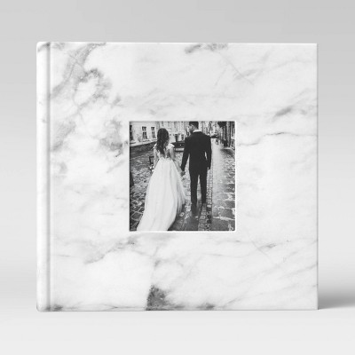 4" x 6" Marble Photo Album with Frame Front White 2 Per Page - Threshold™