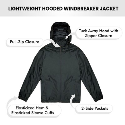 Galaxy By Harvic Galaxy Men’s Fleece Lined Windbreaker Jacket Coat With Tuck In Hood — фото 4