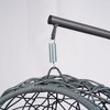 Cesicia Gray Cat Swing Bed with Stand & Cushion, Rattan Wicker Swing Chair, Hanging Swinging Cat Bed for Cats, Small Dogs, and Small Animals - 4 of 4