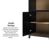Modern 3 Shelf Open Arched Bookcase Cabinet - Black - 2 of 4
