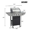 CAVINAS 3-Burner Propane Gas BBQ Grill,37000BTU Output Outdoor Grill with SideBurner&Foldable Side Table,Enameled Cast Iron Cooking Grids - 2 of 4
