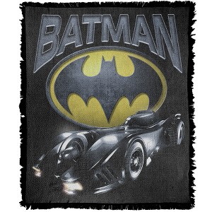 The Flash Batman Batmobile Blanket 50"x60" Woven Tapestry - 1 of 4