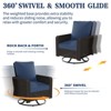 SUGOLD 3-Piece Wicker Patio Conversation Set with 2 Swivel Rocking Chairs and Side Table, Blue Cushions, Modern Outdoor Furniture - 3 of 4