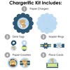 Big Dot of Happiness Baby Boy Teddy Bear - Baby Shower Paper Charger and Table Decorations - Chargerific Kit - Place Setting for 8 - 3 of 4