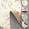 Washable Rugs for Bathroom Floral Kitchen Rug Neutral Scalloped Carpet, Non-Slip Hallway Rug Stain Resistant Modern Low-Pile Carpet - 2 of 4