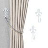 Unique Bargains Curtain Holdbacks Flower Hooks Bronze 4.13"x2.36" 1Pair - 2 of 4