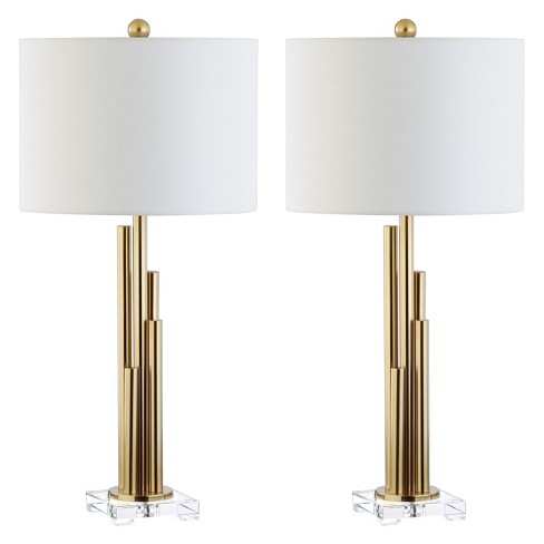 32 Hopper Table Lamp Brass Gold, Gold Floor And Table Lamp Sets