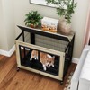 Tangkula Dog Crate Furniture Industrial Dog Kennel w/ Flip-up Top Decorative Pet House - 3 of 4