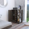 NicBex Mobile Kitchen Island Cart Morden Kitchen Carts on Wheels with Storage, 2 Storage Shelves, 1 Cabinet and 6 Bottle Rack for Kitchen - 4 of 4