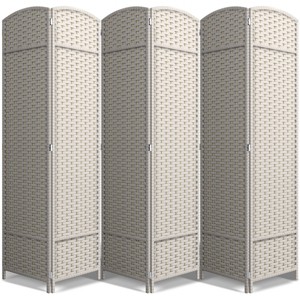 Sorbus 6 Panel Room Divider 6 ft. Tall - Extra Wide Double Hinged Panels, Mesh Hand-Woven Design, Partition Room Dividers - 1 of 4