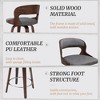 26" Counter Height Bar Stools, Mid Century Bar Stool with Solid Back, Barstools with Walnut Finish and Faux Leather Seat, 360-degree Swivel Bar Stools - 4 of 4