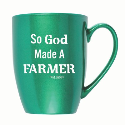 Elanze Designs So God Made A Farmer 10 ounce New Bone China Coffee Tea Cup Mug For Your Favorite Morning Brew, Emerald Green