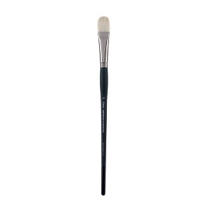 Creative Mark Imperial Professional Chungking Hog Bristle Brush - Filbert , Handmade Long Handle Oil Paint Brushes for Artists, Nickel-Plated Brass - 1 of 4