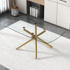 NicBex 71" Modern Rectangle Dining Table,Kitchen Table with Glass Tabletop and Metal Legs for 6-8 Seaters,Gold - 2 of 4