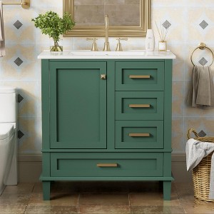Versatile Bathroom Vanity with Sink: Elevate Your Space with Clean Lines and Contemporary Style in Any Finish - 1 of 4