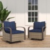 YARDSIGHT Outdoor Swivel Rocker Patio Set ¨C Rattan Chairs with Cushions & Stainless Steel Armrest Frames Ideal for Garden, Backyard, Porch - 2 of 4