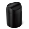 simplehuman 1.5L Countertop Bathroom Trash Can, Matte Black Stainless Steel - 2 of 3